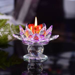 水晶莲花蜡烛台 酥油高脚供灯的优雅与灵性
